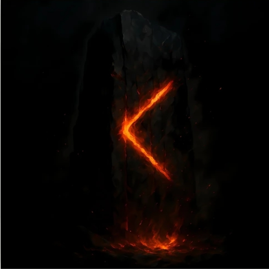 Runa Kennaz — pedra de fogo