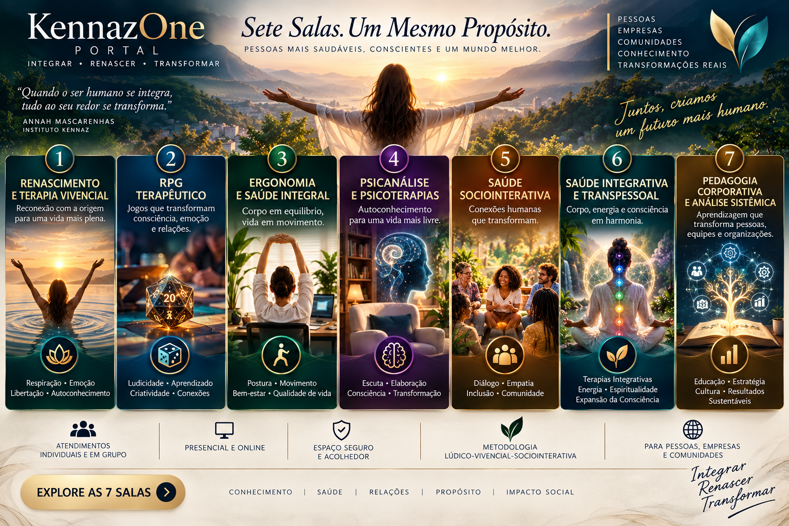 KennazOne Portal: sete salas de atendimento para experiências terapêuticas, integrativas e corporativas